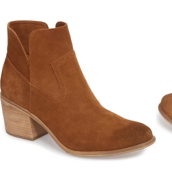 bp Shoes - BP. BRICE NOTCHED BOOTIE COGNAC SUEDE